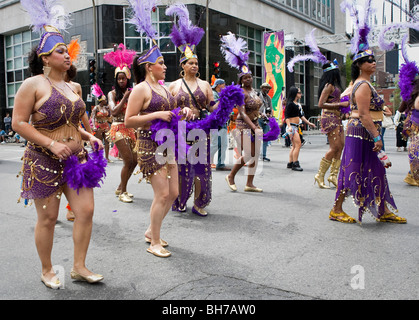 Montreal's annual Carifiesta Carnival parade in downtown Montreal. Stock Photo