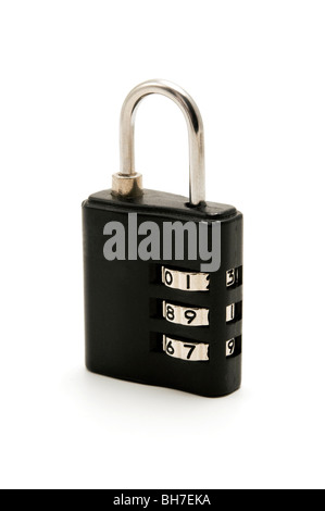Combination lock on a white background Stock Photo