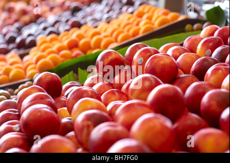 Fresh fruit at green grocer's Stock Photo