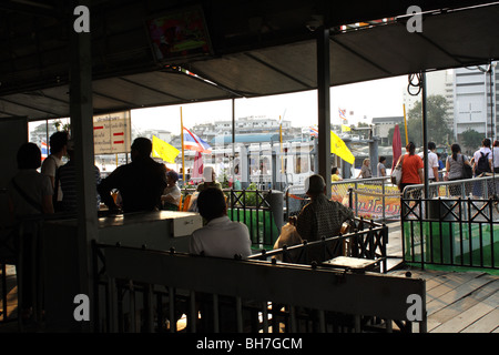 Tha Chang Pier , Bangkok , Thailand Stock Photo