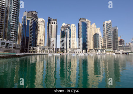 Highrise Modern Buildings at Dubai Marina. Dubai United Arab Emirates Stock Photo