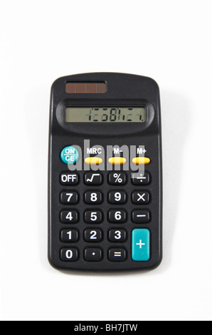 Close up cut out of a broken calculator. Stock Photo