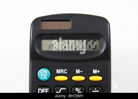 Close up cut out of a broken calculator. Stock Photo