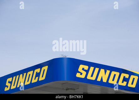 A Sunoco gas station in suburban Maryland.  Stock Photo