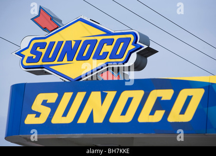 A Sunoco gas station in suburban Maryland.  Stock Photo