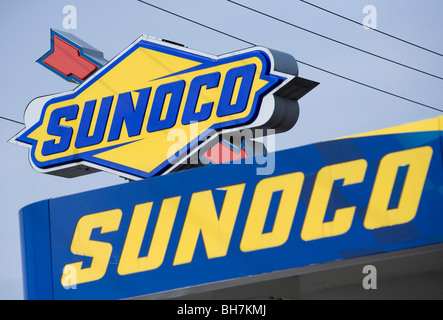 A Sunoco gas station in suburban Maryland.  Stock Photo