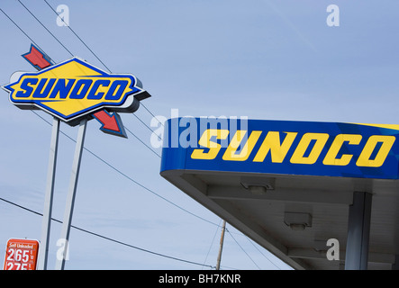 A Sunoco gas station in suburban Maryland.  Stock Photo