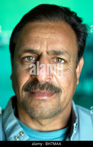 A portrait of a middle aged Arab Muslim Egyptian man from the village of Balat in Dakhla Oasis, New Valley Governorate, Western Desert, Egypt. Stock Photo
