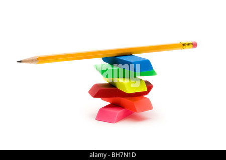 Blue and red rubber pencil eraser icon in cartoon style on a white  background Stock Photo - Alamy