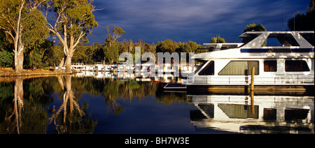 Houseboat marina “Murray River” Australia, Stock Photo