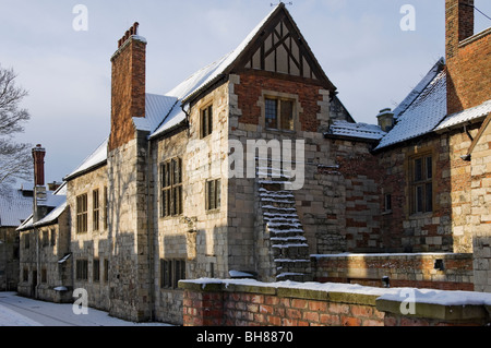 King's Manor (York University Medieval Studies Building) in winter weather York North Yorkshire England UK Stock Photo