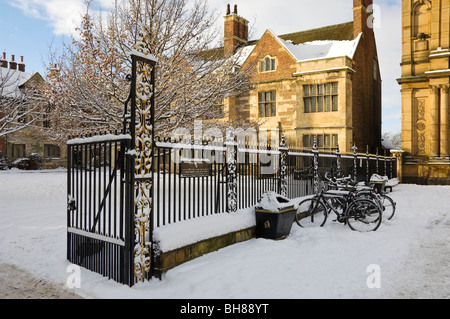 Medieval Studies building at King's Manor in winter weather snow York North Yorkshire England UK United Kingdom GB Great Britain Stock Photo