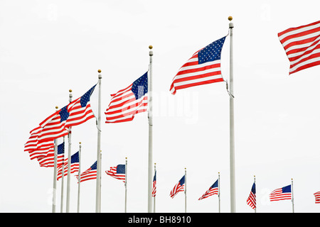 Ring of American flags, Washington DC, USA Stock Photo