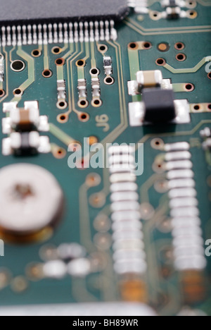 Circuit board detail selective focus Stock Photo