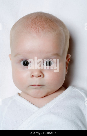 Studio shot portrait of surprised baby boy (18-23 months Stock Photo ...
