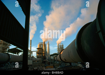 Jeddah Saudi Arabia Cement Factory Smoke Stacks Stock Photo