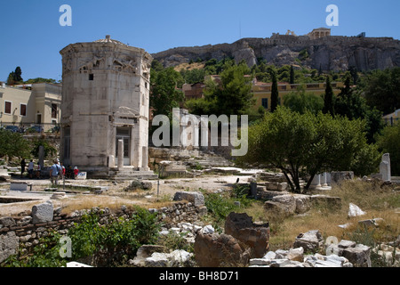 Athens Greece Roman Agora Tower Of The Winds (Horologion of Kyrristos) Considered to be the world's first Meteorological Station Stock Photo