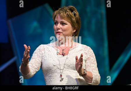 Welsh opera singer Rebecca Evans in discussion at Hay Festival 2009. Stock Photo