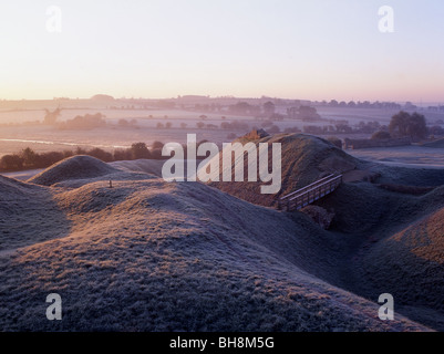 The remains of the former Norman castle at Caste Acre, north-west Norfolk, England Stock Photo