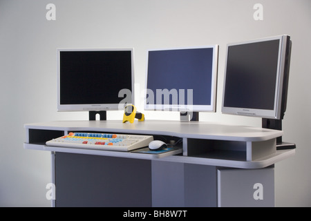 Computer Display Console, Silouette Stock Photo
