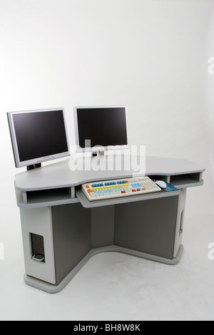 Computer Display Console, Silouette Stock Photo