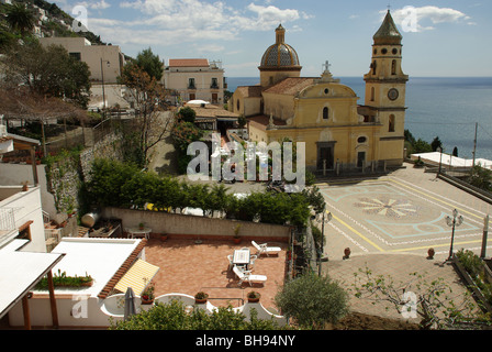 San Gennaro Church from Hotel Tramonto D'Oro, Praiano, Campania, Italy Stock Photo