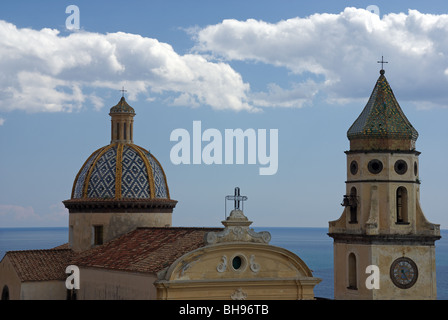 San Gennaro Church from Hotel Tramonto D'Oro, Praiano, Campania, Italy Stock Photo