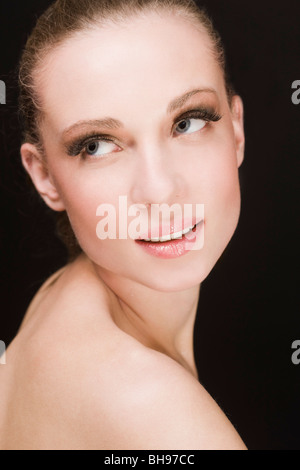 beauty woman with fake eye lashes Stock Photo