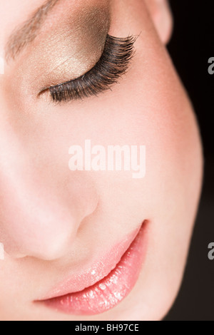 beauty woman with fake eye lashes Stock Photo