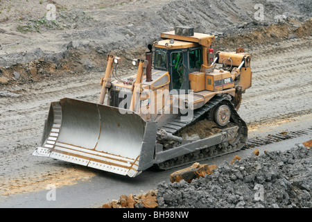 Vehicles working in a quarry in Northumberland, UK. Stock Photo