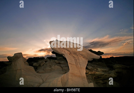 Strange rock formation in The Bisti Badlands in north western New Mexico Stock Photo