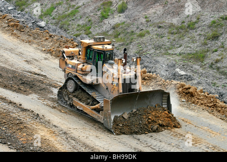 Vehicles working in a quarry in Northumberland, UK. Stock Photo