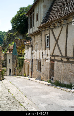Timber framed restored building in the mediaeval village of Rocamadour, Lot, Occitanie, France, Europe in summer time Stock Photo