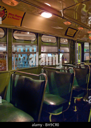 The seat of a Montgomery, Alabama bus which civil rights pioneer Rosa Parks refused to yield to a white passenger in 1955. Stock Photo