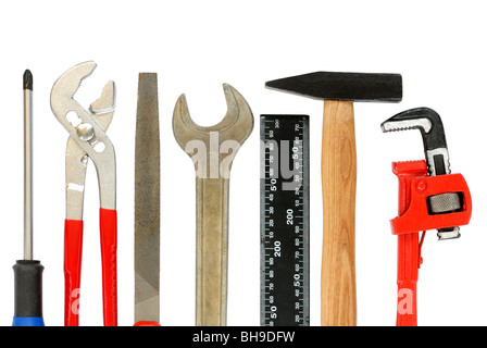 Set of tools on white background Stock Photo - Alamy