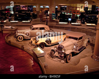 Three luxurous custom-built autos are on display at the Henry Ford Museum in Dearborn, Michigan. Stock Photo