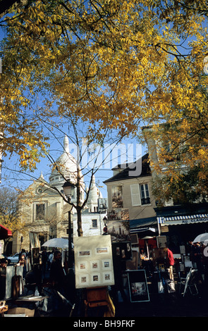 Sacre Coeur, Place du Tertre, Montmontre, Paris, France Stock Photo