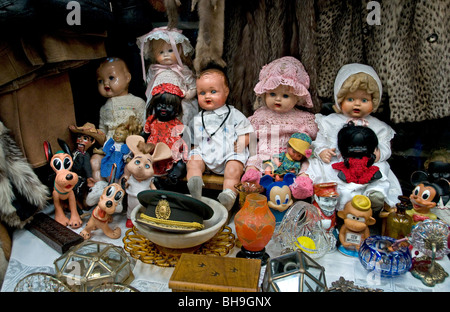 Buenos Aires Argentina San Telmo Antique shop Flea Market doll dolls Puppet puppets Stock Photo