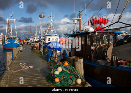 Fishing boats in the harbor at Sassnitz, island of Ruegen, Mecklenburg-Western Pomerania, Germany