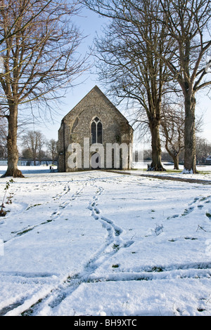 Priory park Chichester in the Snow, January 2010 - West Sussex Stock Photo