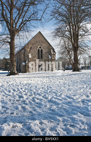 Priory park Chichester in the Snow, January 2010 - West Sussex Stock Photo