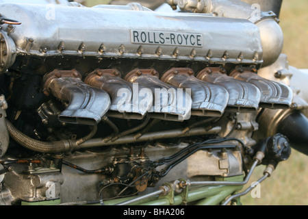 Detail of the Rolls-Royce Merlin Engine used in the Spitfire fighter ...