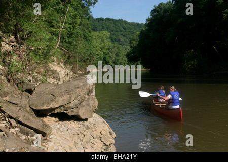 canoe boat Green river Mammoth Cave National Park Kentucky Stock Photo