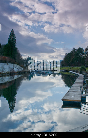 The Fort Augustus section of the Caledonian Canal at Loch Ness Inverness-shire  SCO 6056 Stock Photo