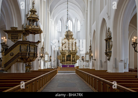 Inside the Saint Petri church in Malmo Sweden Stock Photo