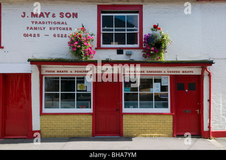 butchers shop in Fordingbridge Stock Photo