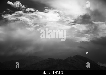 moon rise, Provence, France Stock Photo