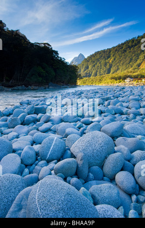 Cledau River, Fiordland National Park, South Island, New Zealand Stock Photo