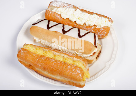 Selection of Fresh Daily Cream cakes Stock Photo