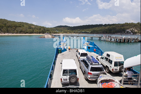 Kingfisher Bay Barge on Fraser Island, Queensland, Australia Stock Photo